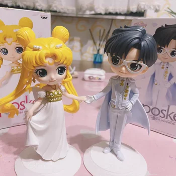 14 CM Bandai Original Sailor Moon Anime Slika Poročno Obleko Usagi Tsukino Chiba Mamoru Anime Figur Model Igrače Za Dekleta Darila