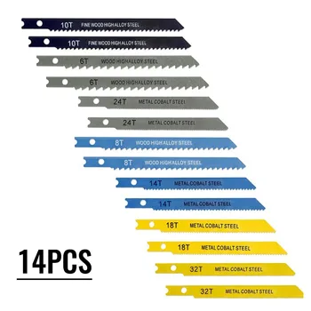 14pcs Jigsaw Rezila Nastavljanje Razvrstan U Vgradnjo Kovinsko Plastična PVC Les 90 mm 100 mm Rezilo Za Black Decker Z Naklonom Nazobčane