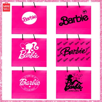 2024 Barbie Papir Rose Pink Nakupovalno Vrečko Anime Princesa Tote Vrečko Darilo Risanka Y2K Dekle Valentinovo Darilo Organizator Tote Vrečko