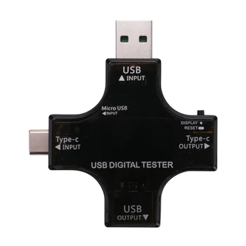 2X USB C Tester,2 V 1 Tip C USB Tester Barvni Zaslon IPS Digitalni Multimeter,Napetost,tok,Temperatura,S Loader