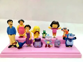 3-10 cm 12pcs/Set Anime Dora Explorer PVC Model Collection Božični Igrače Akcijska Figura, Igrače za Otroke