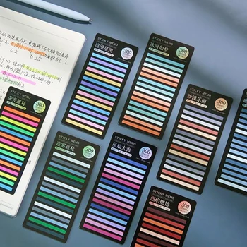 300 Listov Rainbow Barva Indeks Memo Pad Lepljive Opombe Papirja Nalepke, Ki Jo Je Objavil Beležnica Zaznamek Šolske Potrebščine Kawaii Tiskovine