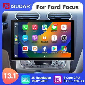 ISUDAR 2K 13.1 Inch Android 12 avtoradio Za Ford Focus 2 Mk 2 2004-2011 GPS Multimedijski Predvajalnik, Stereo 4G 8 Core Carplay auto