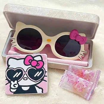 Kawaii Hello Kitty otroška sončna Očala Nov Anime Sanrio Hello Kitty Ženski Študent Otrok Srčkan Risanka sončna Očala Darilo