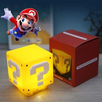 LED vprašaj Noč Svetlobe Super Mario Bros Igre, Igrače Otrok Noč Svetlobe Spalnica Tabela Lučka za Polnjenje po vmesniku USB Otroci Darilo za Rojstni dan