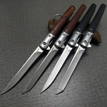 M390 folding nož 5CR15 Prostem taktično nož hitro odpiranje leseni ročaj telesne straže nož za sadje nož žepni noži, orodje nož