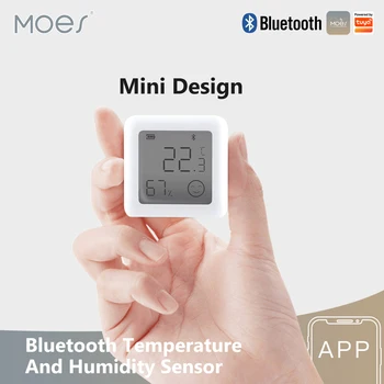MOES Tuya Bluetooth Smart Temperatura Vlažnost Senzorja LCD Zaprtih Higrometer Thermomter APP Remote Control Glasovni Nadzor Google