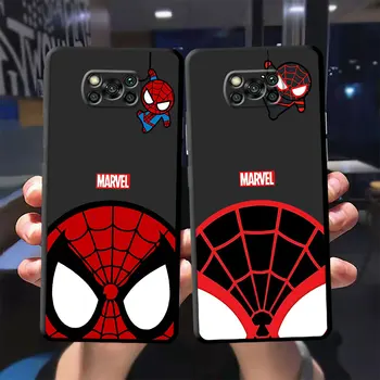 Marvel Srčkan Spider Man Silikonski Primerih mobilnega Telefona Primeru za Poco C55 C51 X3 NFC F1 X4 GT F5 M4 Pro M3 M5 C40 X4 Pro 5G X3 M3Pro