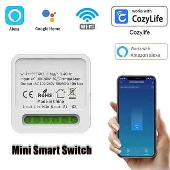 Mini Wifi Smart Stikalo Modul 2-način Nadzora Brezžično Smart Home Breaker DIY Luči Stikala Delo z Alexa googlova Domača stran Cozylife