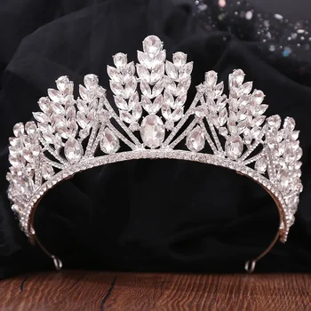 Novo Baročno Poročne Krono Headdress Nosorogovo Princesa Modni Dodatki za Lase Poročno Obleko Queen ' s Krono