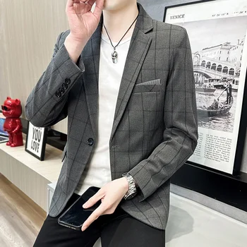 Obleko Priložnostne Plašč Moški Novo Pomlad Jesen En Gumb korejska Različica Slim Trend Visoke kakovosti Lep Oblačila