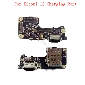 Polnjenje prek kabla USB Priključek Vrata Odbor Flex Kabel Za Xiaomi Mi 12 12S 12X Polnjenje Vrata s Sim Card Reader rezervnih Delov
