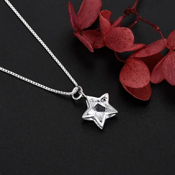Visoko kakovost 925 Ožigosan srebro luksuzni Sije Crystal Star Ogrlica za Ženske Modni Y2k Stranka Poročni Nakit Počitnice Darila