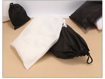 Črna 70gsm non, tkane tkanine eko vrvico niz vrečko za božično darilo čevlji obleke