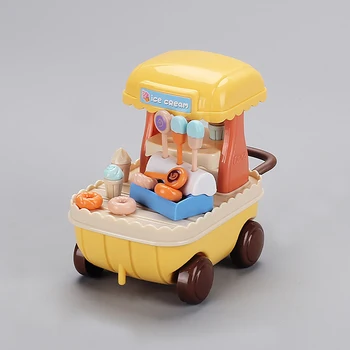 1:12 Srčkan Miniaturni Jedilnico Avto Sladica Voziček Simulacije Sladoled Prodajni Vozila Model Lutka Hiša Hrano, Igrače Model Dodatki