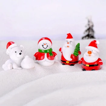 1 Pc Santa Claus Snežaka DIY Miniaturne Figurice Božič Dom Namizje Vrt Dekor Mikro Krajine