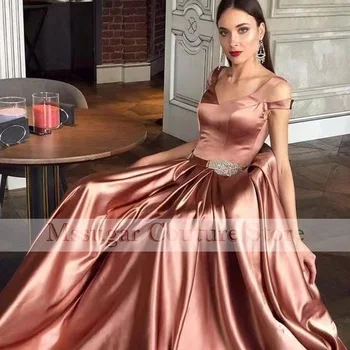 2021 Rose Zlata Prom Stranka Halje Ljubica Saten Beaded Off Ramenski Vestido De Fiesta Po Meri