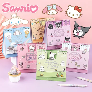 2024 Sanrio Hello Kitty Namizni Koledar Srčkan Dnevni Mesečni Planer Urnika Letni Dnevni Red Organizator Home Office Zvezek Knjige
