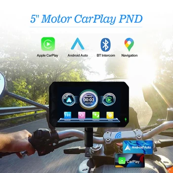 5 Palčni motorno kolo GPS Navigacija IPX7 Nepremočljiva Motoristična Brezžični Apple CarPlay / Android Auto Prenosno motorno kolo, GPS Zaslon