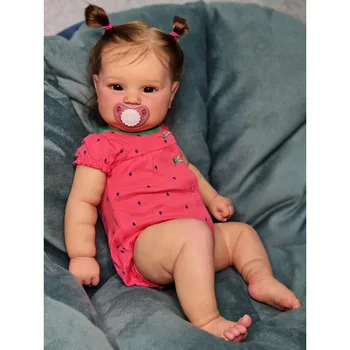60 CM Prerojeni Baby Doll Maddie Malčka Priljubljena Srčkan Lutka Dekle z Roko-Root Lase Mehke Občevanje Krpo Telo Lutka Bébé, ki so Prerojeni