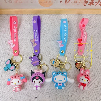 Anime Sanrio Hello Kitty Moja Melodija Silikonski Obeskom Za Ključe Obesek Pom Pom Purin Cinnamoroll Kuromi Lutka Ključnih Verige Nekaj Okraski