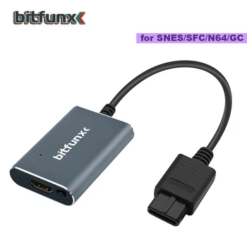 Bitfunx 1080P HDMI je združljiv Adapter S-video/AV HDTV Pretvornik Za NTSC PAL N64 SNES SFC NGC igralne Konzole