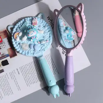 Kawaii Sanrio Cinnamoroll Hello Kitty Moja Melodija Diy Ogledalo Hd Prenosni Ročni Samolepilne Nečimrnosti Ogledalo Dekle Darilo Za Rojstni Dan