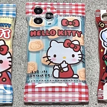 Kawaii Sanrio Pozdravljeni Kittys Candy Bag Primeru Telefon za Iphone 14 13 12 11 Pro Max Xr All Inclusive Jasno Shockproof Mehko Primeru Dekleta