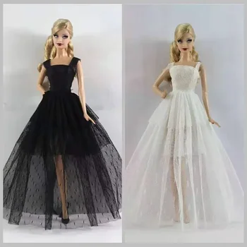Klasična Čista Bela Črna Obleke za Barbie Obleke Obleke Princess Večer Stranka Obleko Obleke 1/6 BJD Lutka Pribor Otroci Igrače