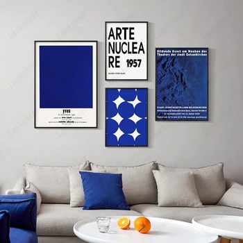 Klein Modra Plakat Severni Evropi Preprost Povzetek Modra Verandi Platno Stensko Slikarstvo Umetnost Modularni Hd Natisni Slike Doma Dekoracijo