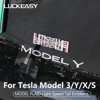 LUCKEASY Za Tesla Model 3 ModelY X S 2021-2023 Avto Rep Trim KARIRAN Emblemi Nalepke Kovinski Značko Auto Spremembe Dodatki