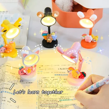 Mini LED Zložljiva Lučka Zajec Ušesa Tabela Desk Knjiga Branje Lučka za Nočno Osvetlitev Doma Dekor Vzdušje Lučka Lutke namizne Svetilke