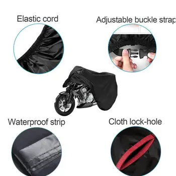 Motorno kolo Zajema Težka 210 D Nepremočljiva UV Zaščitni Solza Dokaz Motocikla Pokrov Z Varnostnimi Krpo Zaklepanje Luknje Design