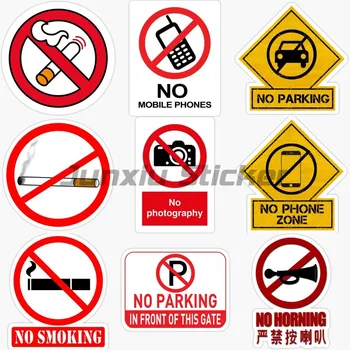 Ne Rog Parkiranje Fotografija Kajenje Prepovedano Nalepke, Opozorilni Grafični Vinil Okno Avtomobila Steno Sobo, Nalepke Prilagodljiv