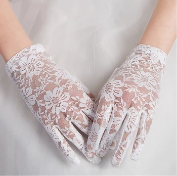 Nova Bela Črna čipka rokavice Poročne Poročni Dodatki, Poročne Rokavice, Poročni Dodatki, Elegantne ženske rokavice