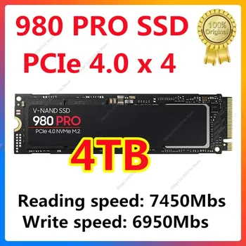 Original 980 Pro pogonu SSD, 1TB 2TB 4TB NVMe PCIe 4.0 M. 2 2280 7450MB/S Notranji ssd Disk za PS5 PlayStation5 Laptop Gaming PC