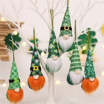 St Patrick ' s Day Gnome Lutka švedski Elfs Palček Okraski Nastavite Ročno Palček Brezosebna Lutka Darilo Realne Podrobne Obesek v Zaprtih prostorih