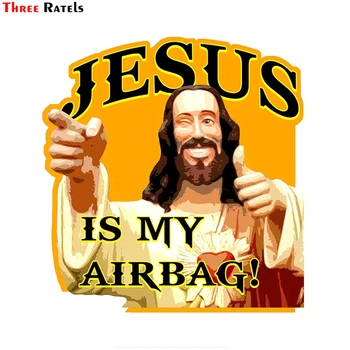 Tri Ratels FTC-884# 14cmx14.7 cm PVC Nepremočljiva Jezus Je Moj zračna Blazina Smešno Avto Nalepke Nalepke