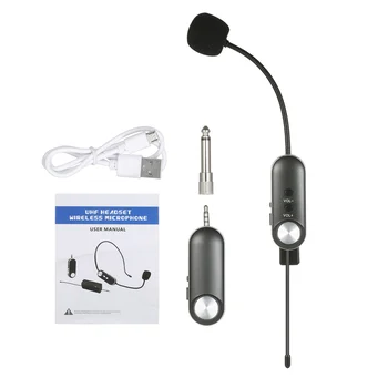 UHF Slušalke Brezžične Instrument Mikrofon Omni-directional Hifi Mic Sprejemnik & Oddajnik za Saksofon francoski Rog Trobenta
